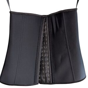 Black Shapewear Waist Trainer with Hook-and-Eye Closure
